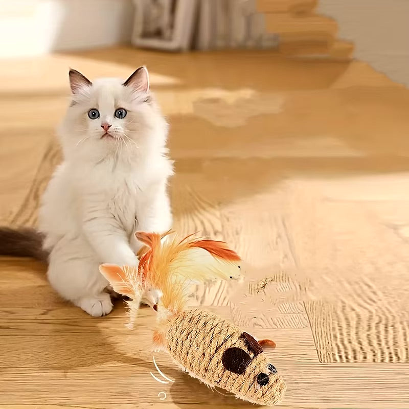 12pcs Sisal Mouse Cat Toys