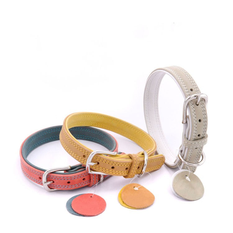 Genuine Leather Pet Leash Collar Set | High Quality Durable Luxury Set