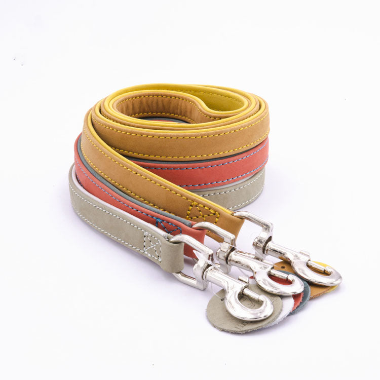 Genuine Leather Pet Leash Collar Set | High Quality Durable Luxury Set